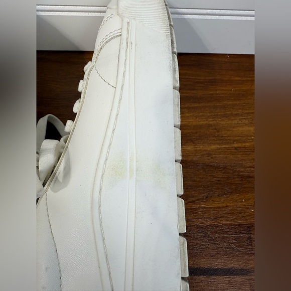 Dr. Scholl’s women’s white & tan canvas/suede Time Off Sneaker. Size 7.5 - Picture 4 of 9